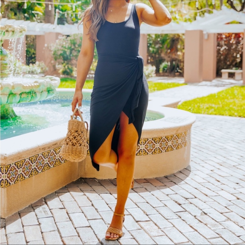 NWOT Black Wrap Dress